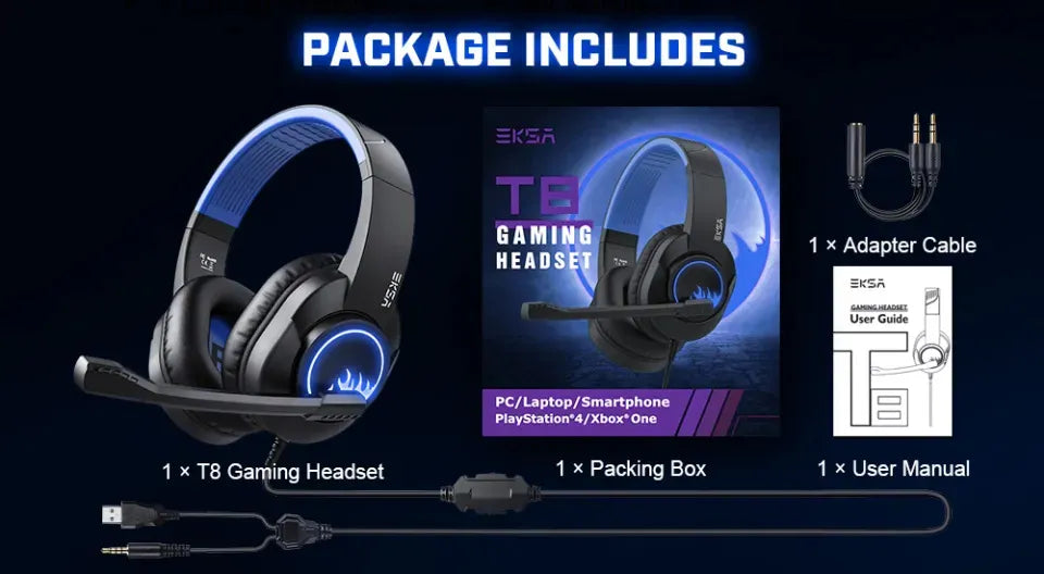 Gaming Headphone RGB Lights With Mic Over