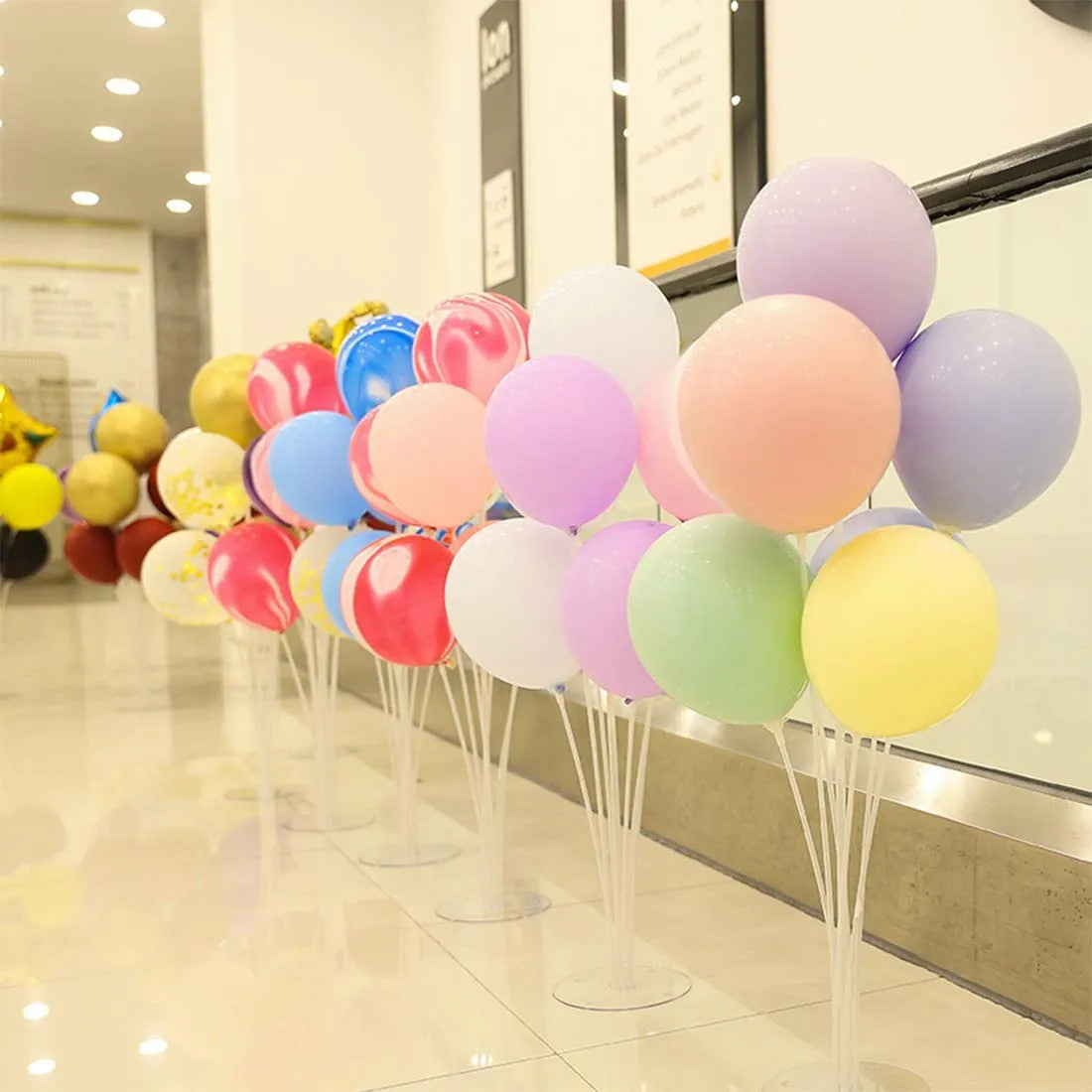 7 Tubes Balloons Holder Column Stand Balloon Stand Kit,