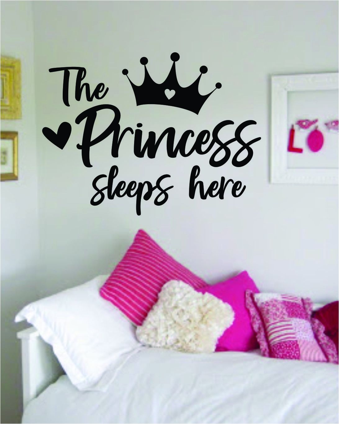The Princess Sleeps Here Vinyl Wall Sticker 24x18"