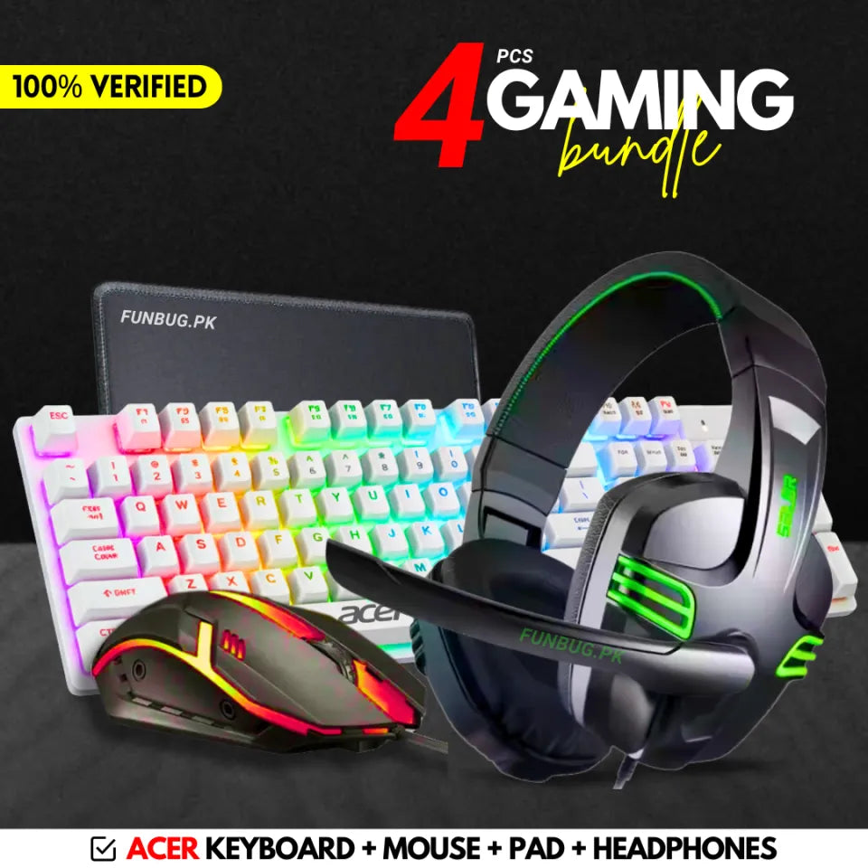RGB Gaming Keyboard and Mouse and Headphones Combo with FREE Mousepad