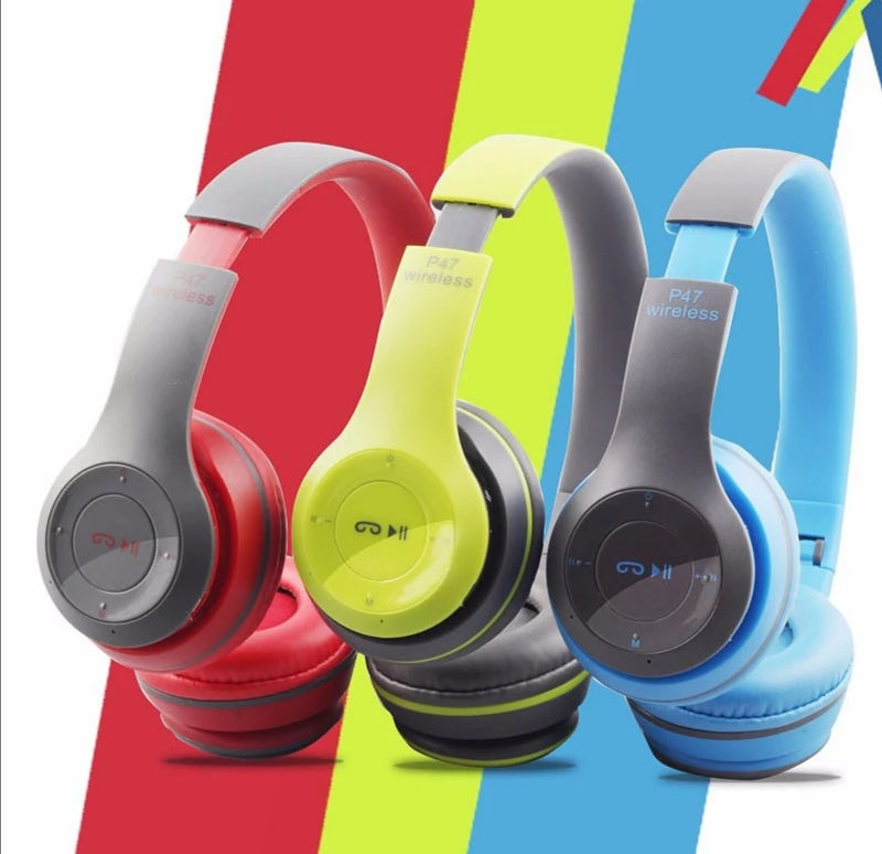 Foldable P47 Wireless Headphones with Mic for Gaming