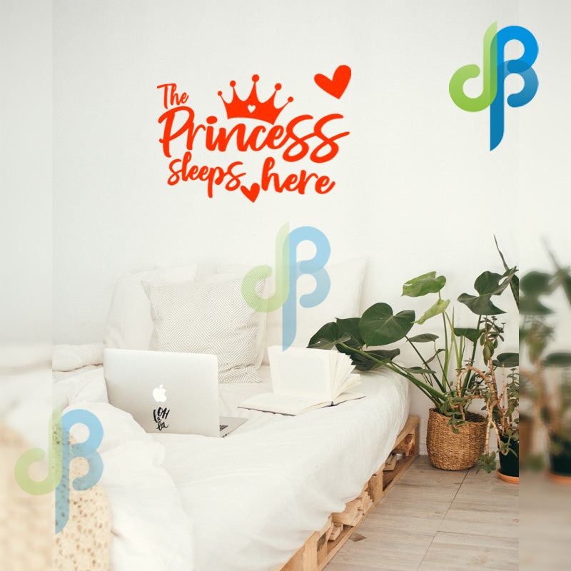 The Princess Sleeps Here Vinyl Wall Sticker 24x18"