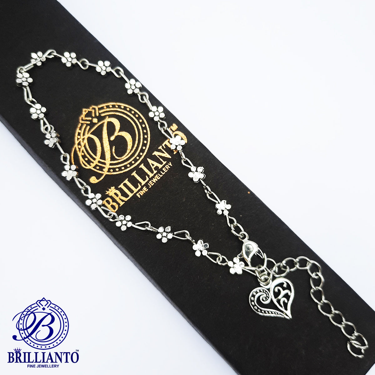 Antique Heart Anklet Payal for Girls and women Simple Silver Foot Bracelet