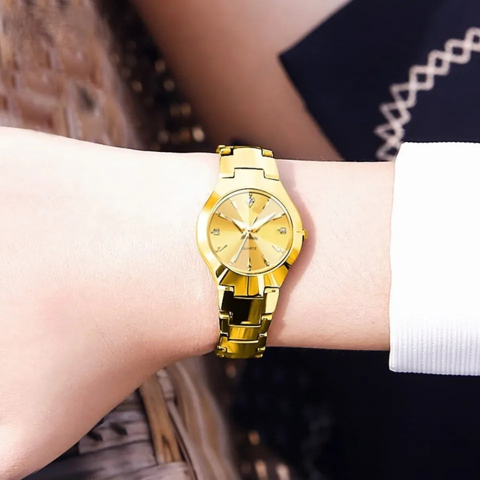 Luxurious Ladies Golden Fashion Watch 100% Imported Quality Classical Collection