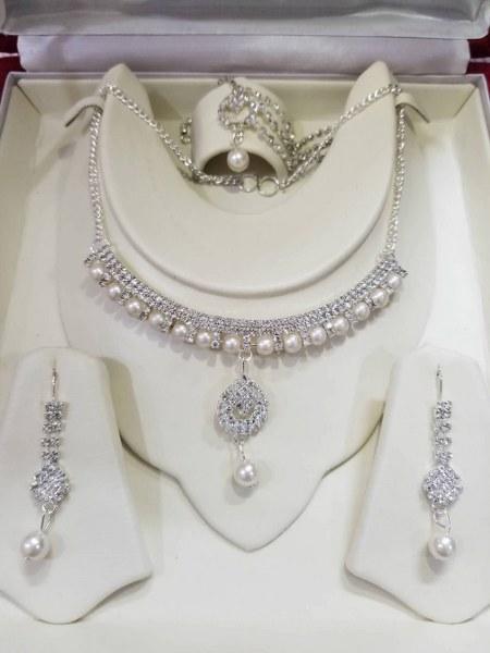 Silver Crystal Rhinestone Girls Jewellery Set