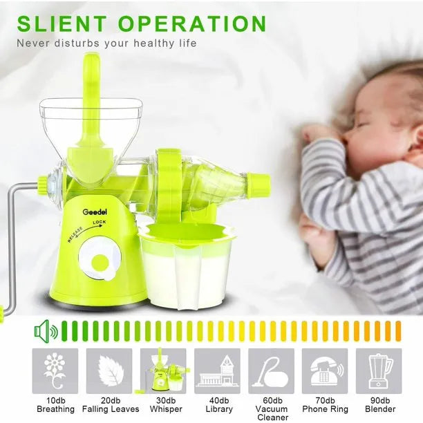 Manual Masticating Juicer, Original Slow Juicer Machine for Maximum Nutrition Value