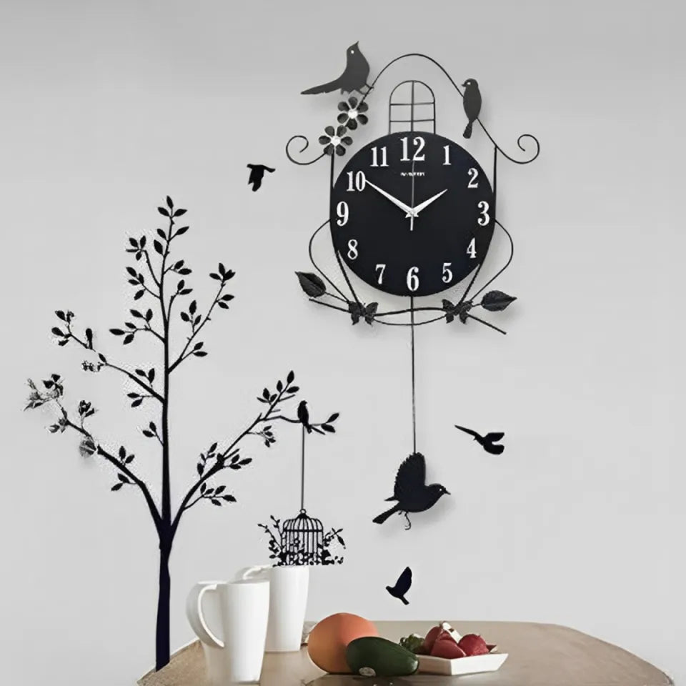 Bird Cage 3D Wooden Wall Clock