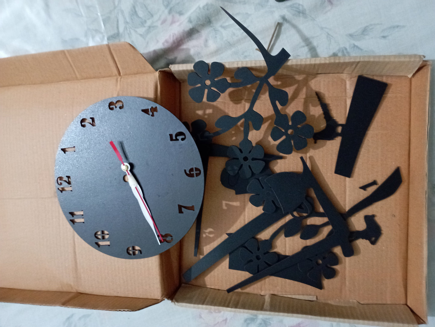 3D Wooden DIY Wall Clock Numeral Quartz Watch Hanging Decoration Piece