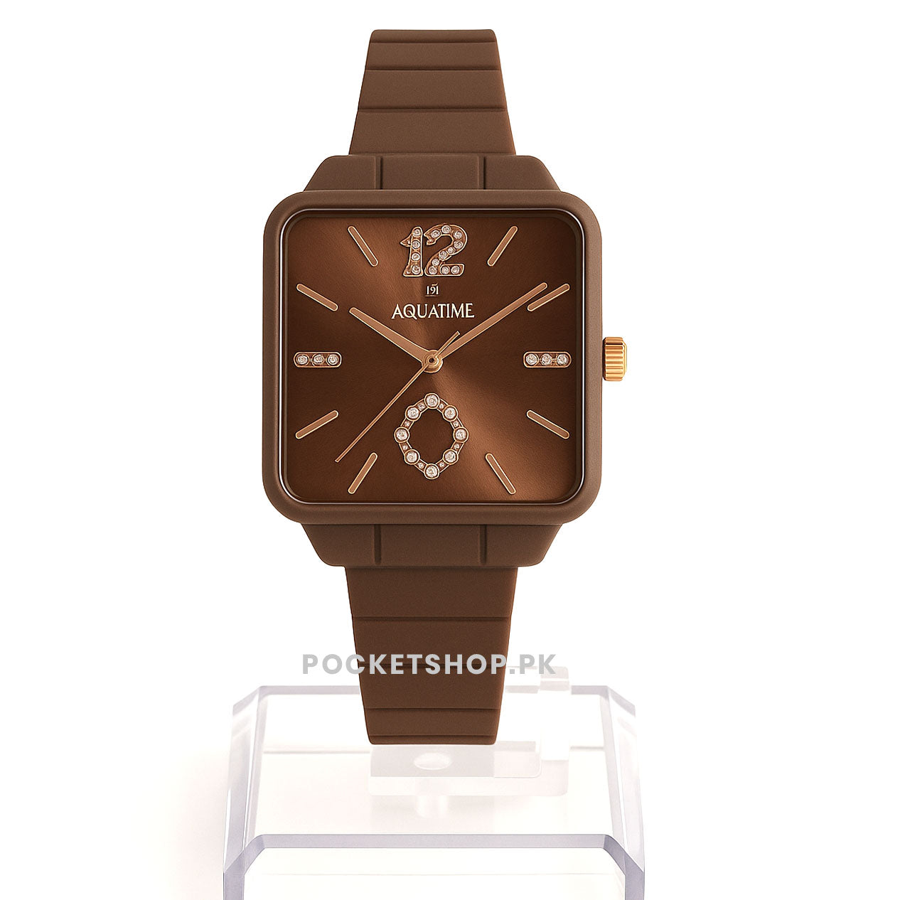 New Korean Style Watch for Girls and women– Trendy Rectangle Dial with Soft Silicone Strap