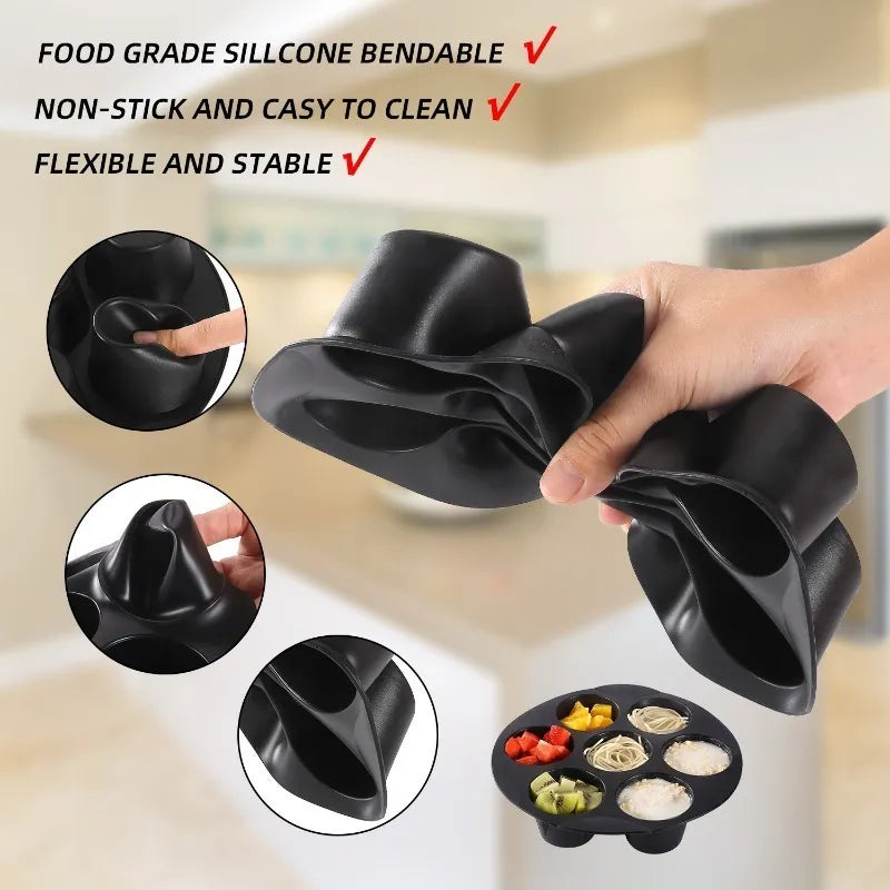 7-Hole Airfryer Accessory - Silicone Pot Muffin Cup Mold for Delicious Cakes & Pastries
