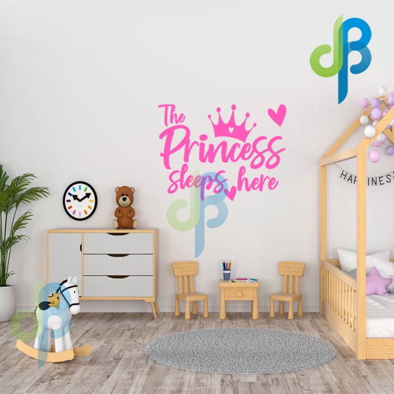 The Princess Sleeps Here Vinyl Wall Sticker 24x18"