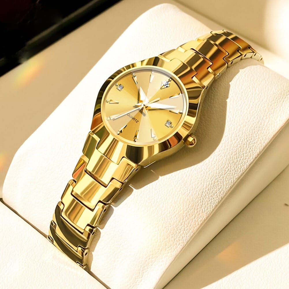 Luxurious Ladies Golden Fashion Watch 100% Imported Quality Classical Collection