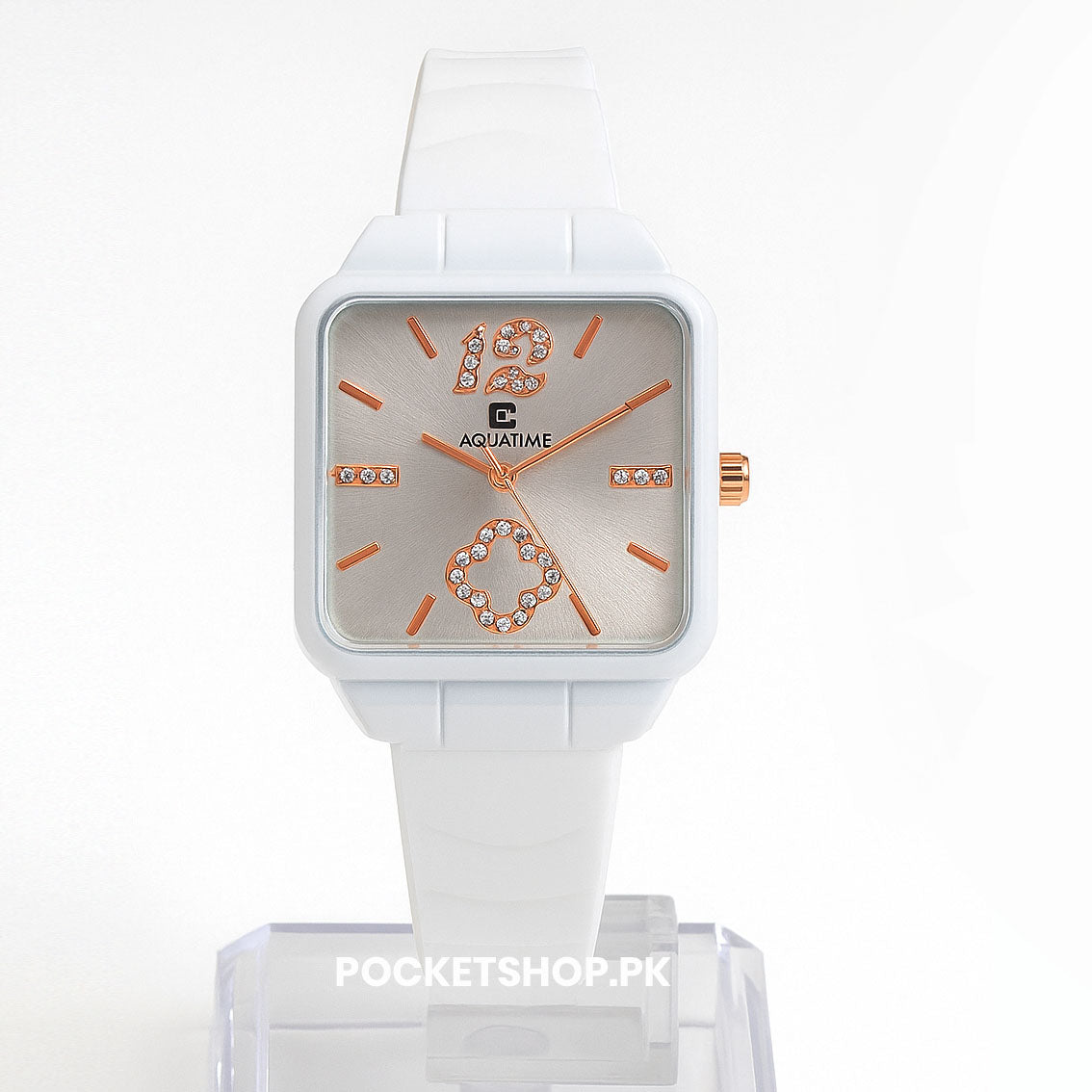 New Korean Style Watch for Girls and women– Trendy Rectangle Dial with Soft Silicone Strap