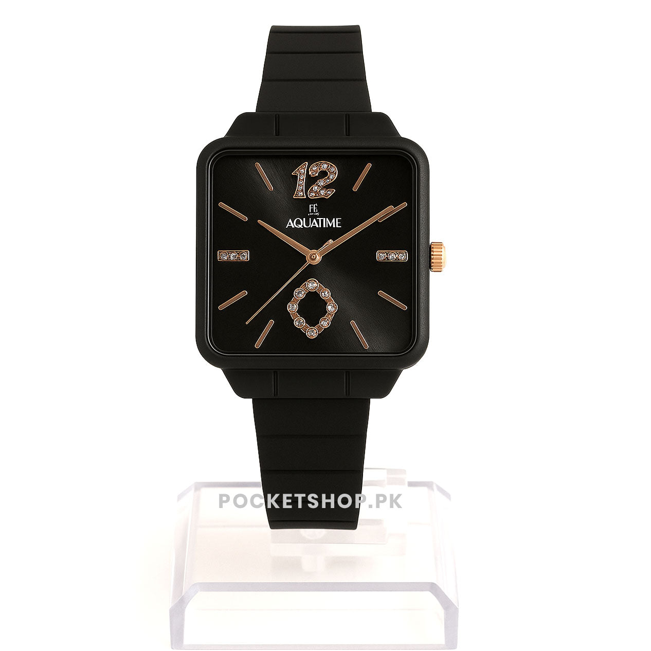 New Korean Style Watch for Girls and women– Trendy Rectangle Dial with Soft Silicone Strap