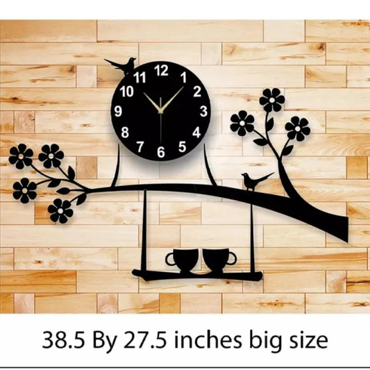 3D Wooden DIY Wall Clock Numeral Quartz Watch Hanging Decoration Piece