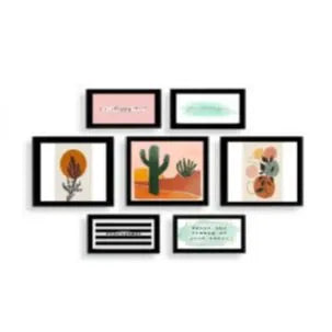 7 PCS Picture Frame Collage Set, Black Room Decor Photo Frames for Wall