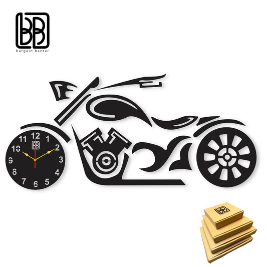 3D bike style Wooden I Back Light variation Wall Clock