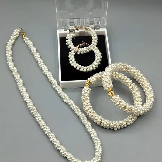 stylish gajra pearl bangle just mala with earring famouse design