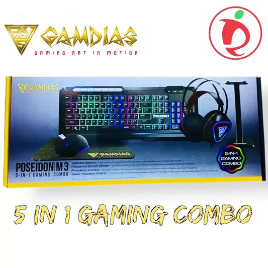 RGB Gaming Keyboard & Mouse & Headphone & Mousepad & Headphone Stand - 5 in 1