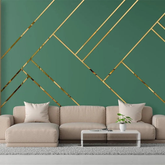 Acrylic Golden Mirror Strip Wall Stickers DIY Geometric Removable