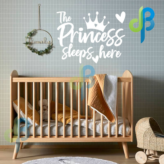 The Princess Sleeps Here Vinyl Wall Sticker 24x18"