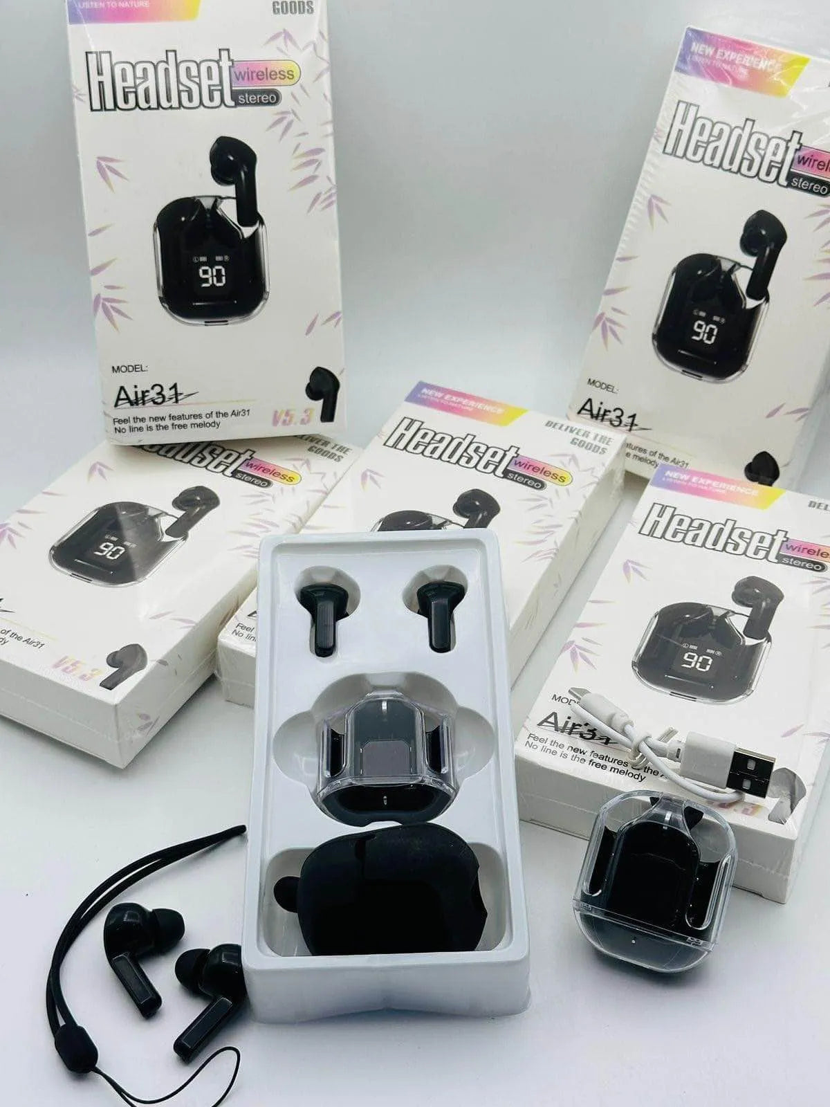 Wireless Bluetooth 5.0 Earbuds Gaming Headset with LED Display, Noise Cancellation