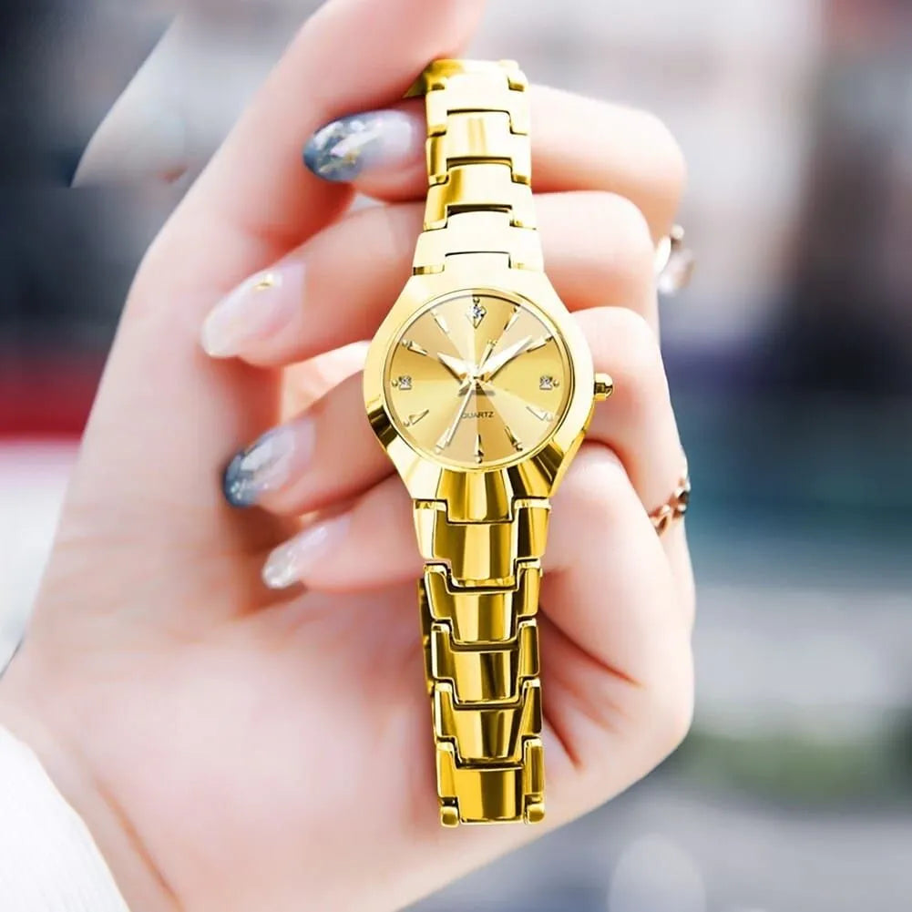 Luxurious Ladies Golden Fashion Watch 100% Imported Quality Classical Collection