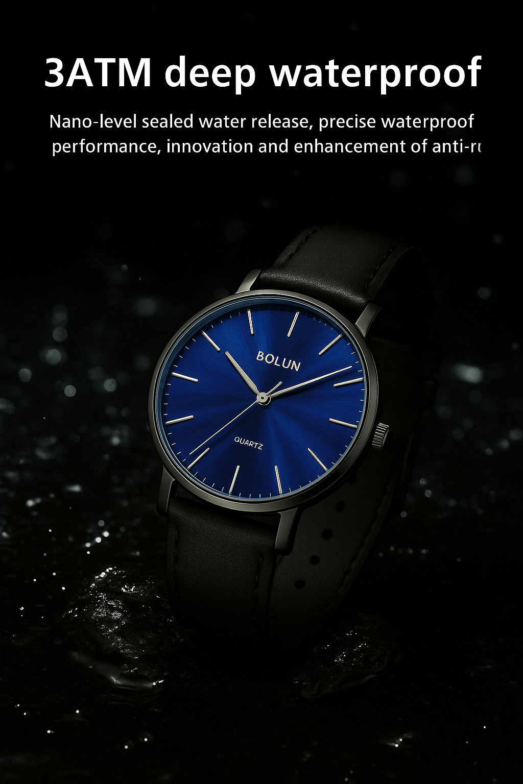 BOLUN Quartz Wristwatch for Men & Women Elegant Leather Strap