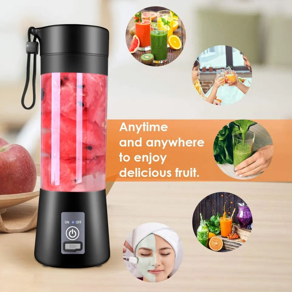 Recargeable Juicer Blender 6 Blades 380ml - Portable Juicer Cup