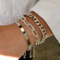 Enacolor Hop Cuba Gold Metal Chain Bracelet Female 4Pcs Punk Elegant