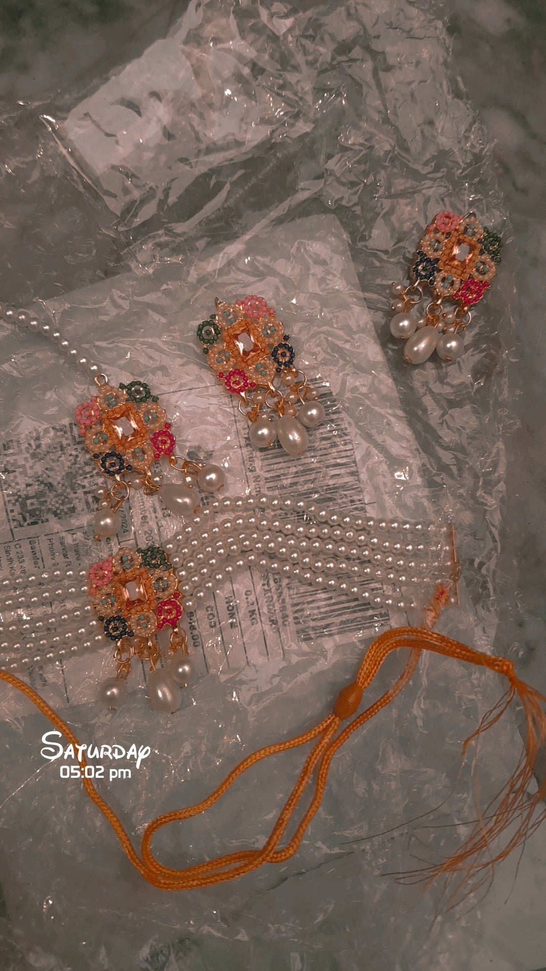 Set Bridal Multi Pearl with tika