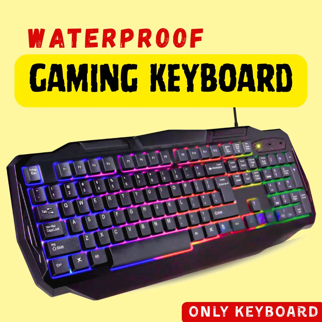 3pcs Gaming Bundle – Mechanical Feel Keyboard, 7-Color Backlit with Light Control
