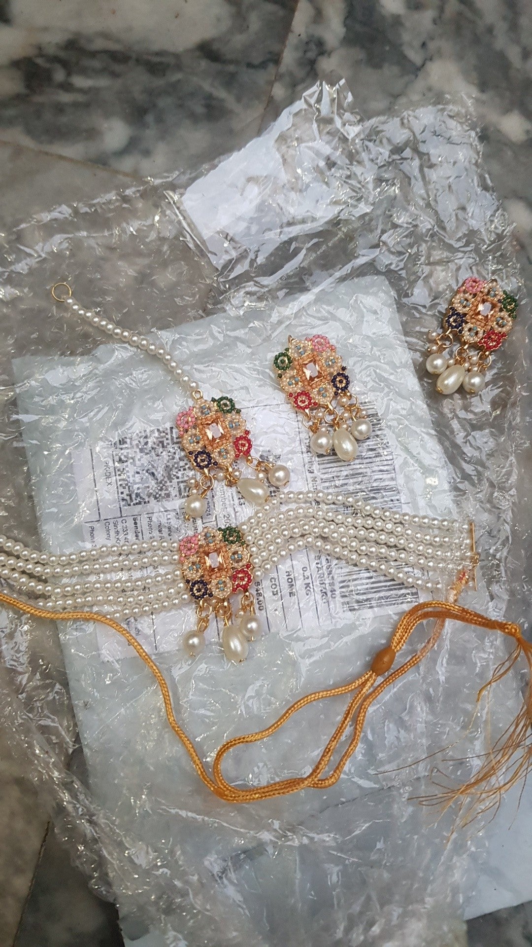 Set Bridal Multi Pearl with tika