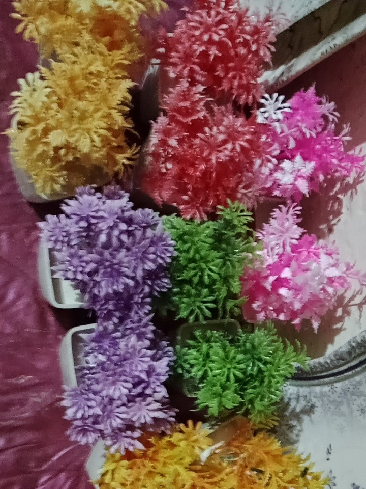 Pack of 12 Plant Artificial Decoration Piece with pot for home Decoration purpose 4inch heihgt