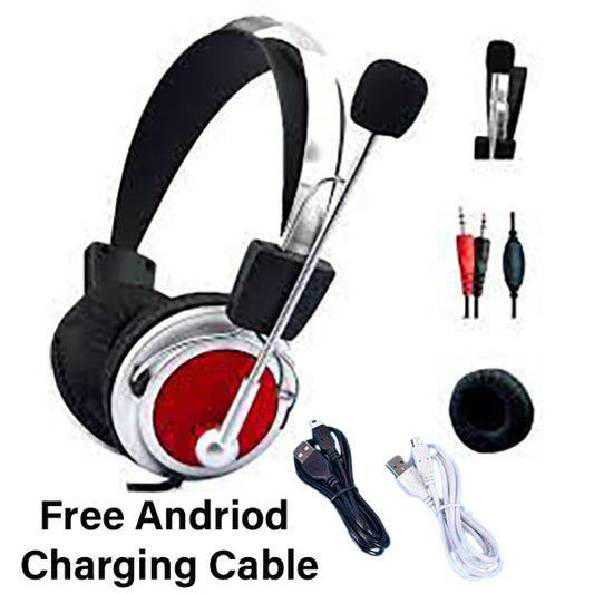 Solic 829 Wired Headphones with Mic + FREE Android Charging Cable