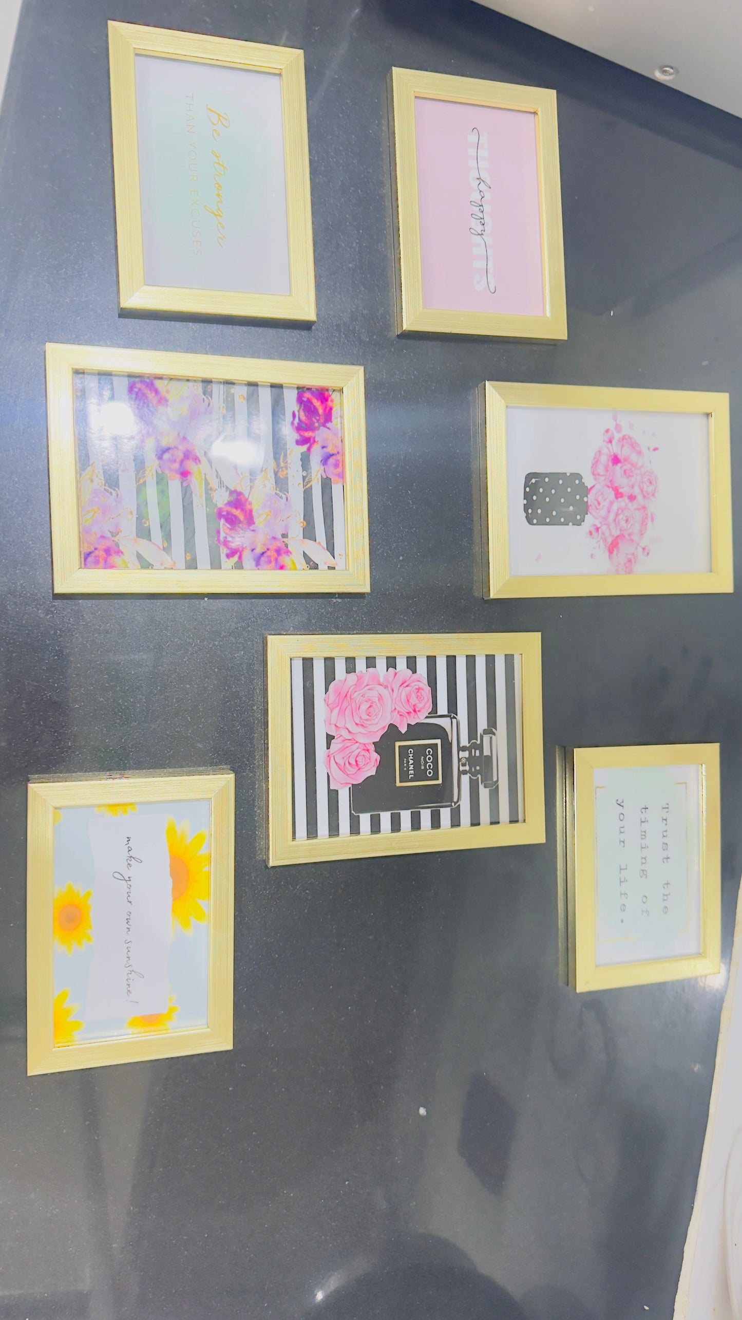 7 PCS Picture Frame Collage Set, Black Room Decor Photo Frames for Wall