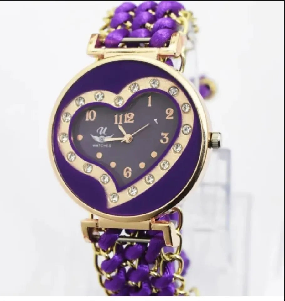 New Arrival 2026 Black Bracelet Watch Heart Shape For Girl-Woman