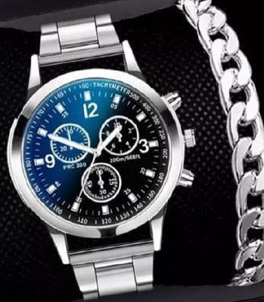 Men Stainless Steel Watches Wristwatch Calendar Luminous Clock
