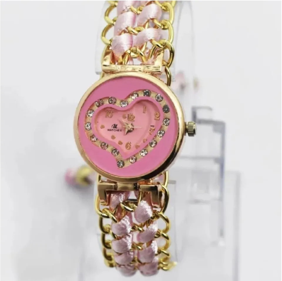 New Arrival 2026 Black Bracelet Watch Heart Shape For Girl-Woman