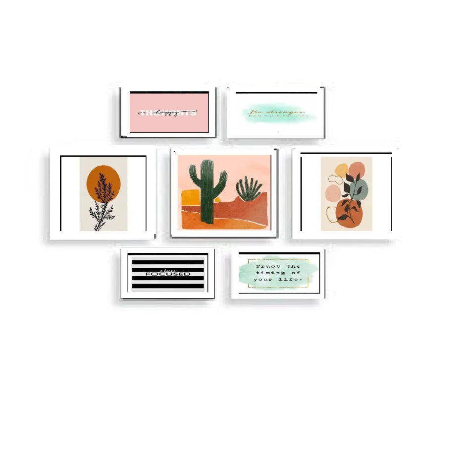 7 PCS Picture Frame Collage Set, Black Room Decor Photo Frames for Wall