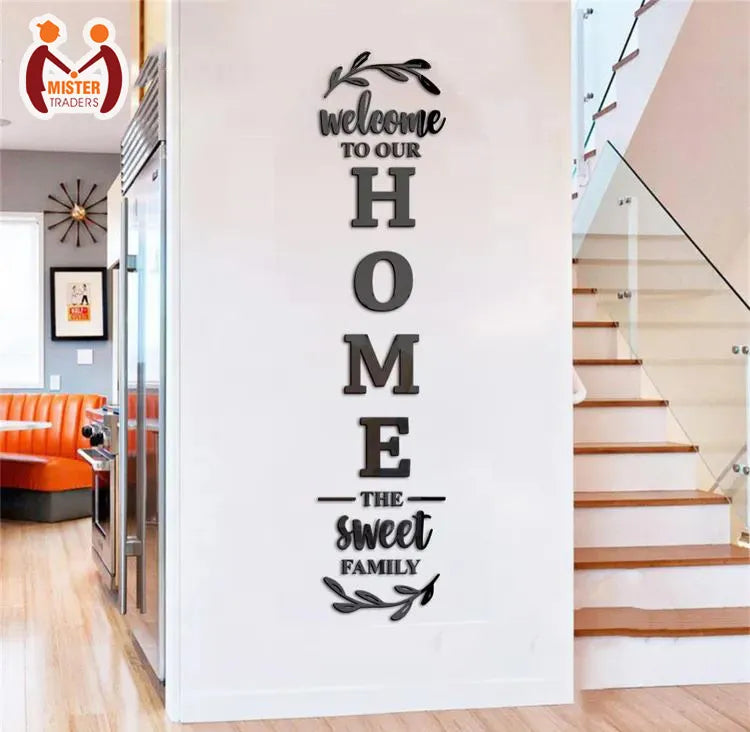 3d Wooden Wall Art English Letters Home Family Self-Adhesive