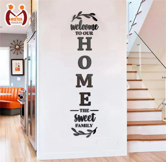 3d Wooden Wall Art English Letters Home Family Self-Adhesive