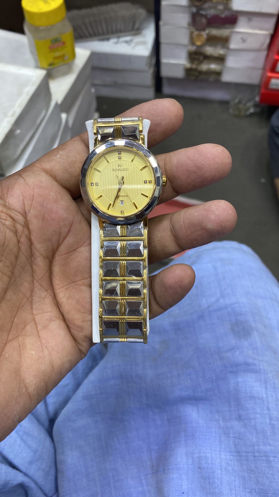 Rovaldo sapahire quartz watch for men