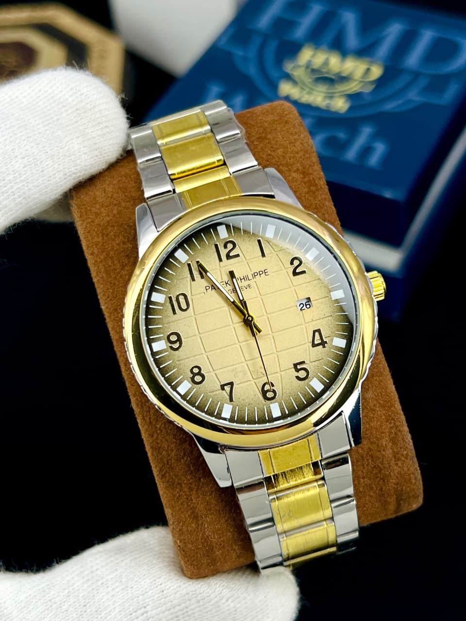 PATEK PHILIPH STEEL CHAIN DATE WORKING WATER RESISSTANT MEN'S COLLECTION