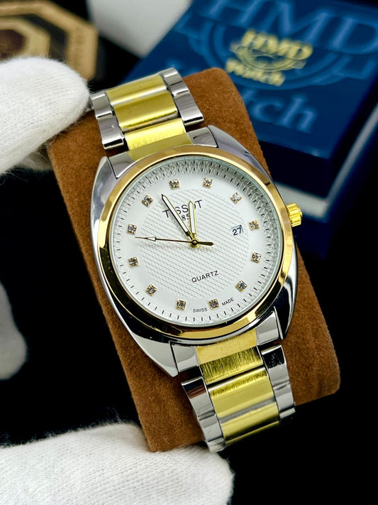 TISSOT WATCH Steel Chain Date Working Water Resisstant Men's Collection