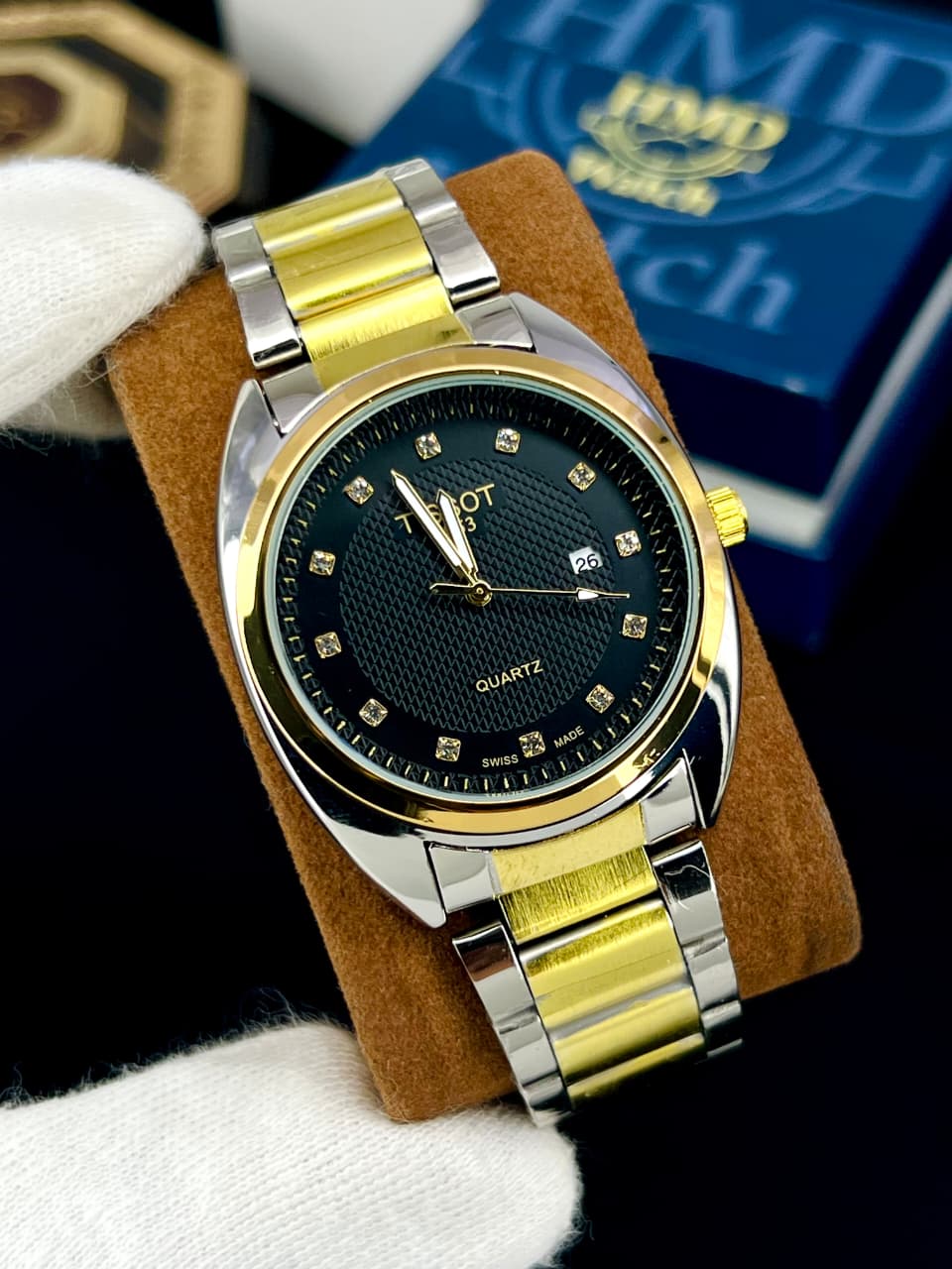 TISSOT WATCH Steel Chain Date Working Water Resisstant Men's Collection