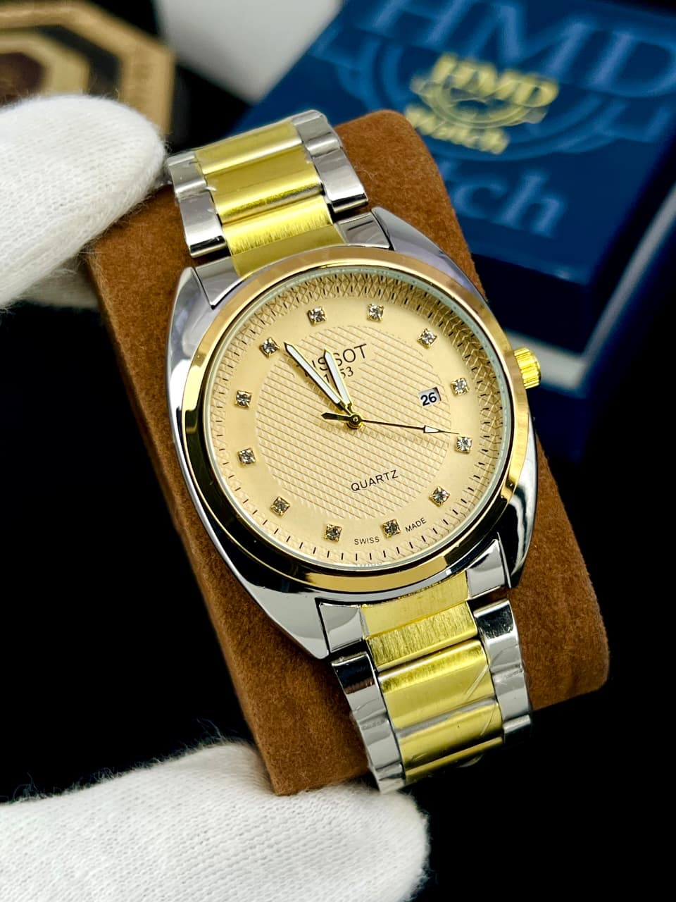 TISSOT WATCH Steel Chain Date Working Water Resisstant Men's Collection