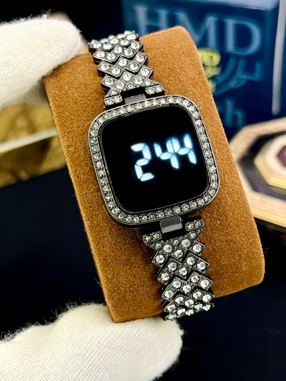 Led Touch Watch For Women Full Stone