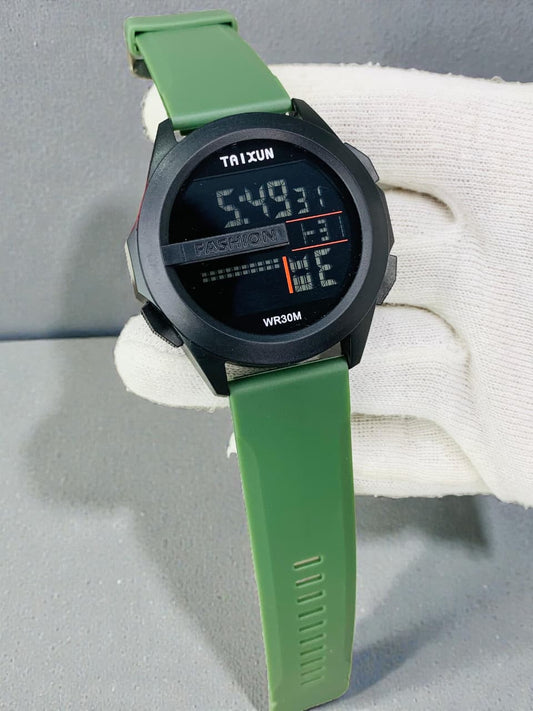Taixun Sport Watch Day Date Digiital Watch Silicon Strap